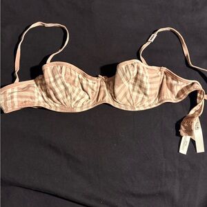 PINK Victoria's Secret Plaid Bra - Pink and Cream